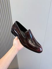 Okify Dior Black Red Leather Men Loafers - 5
