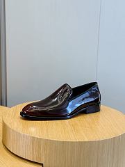 Okify Dior Black Red Leather Men Loafers - 3