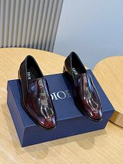 Okify Dior Black Red Leather Men Loafers - 2