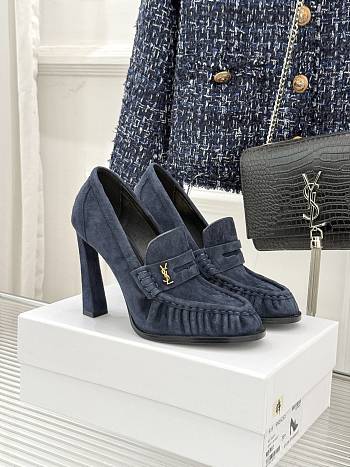 Okify YSL Dark Blue Suede High Heels 10.5cm