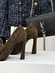 Okify YSL Dark Brown Suede High Heels 10.5cm - 3