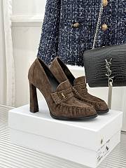 Okify YSL Dark Brown Suede High Heels 10.5cm - 1