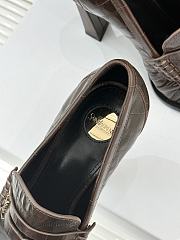 Okify YSL Dark Brown Horizontal Leather High Heels 10.5cm - 3