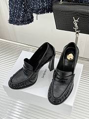 Okify YSL Black Horizontal Leather High Heels 10.5cm - 2