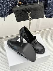 Okify YSL Black Horizontal Leather High Heels 10.5cm - 4