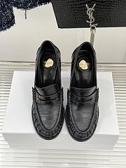 Okify YSL Black Horizontal Leather High Heels 10.5cm - 6