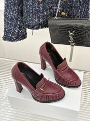 Okify YSL Dark Red Leather High Heels 10.5cm - 2