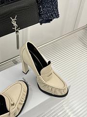 Okify YSL Cream White Leather High Heels 10.5cm - 6