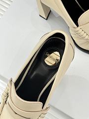 Okify YSL Cream White Leather High Heels 10.5cm - 4