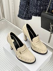 Okify YSL Cream White Leather High Heels 10.5cm - 3