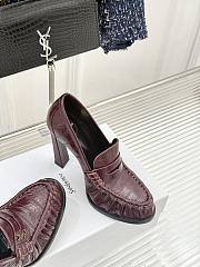 Okify YSL Dark Red Horizontal Leather High Heels 10.5cm - 5