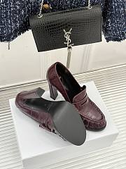 Okify YSL Dark Red Horizontal Leather High Heels 10.5cm - 4