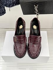 Okify YSL Dark Red Horizontal Leather High Heels 10.5cm - 6