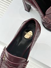 Okify YSL Dark Red Horizontal Leather High Heels 10.5cm - 3