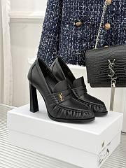 Okify YSL Black Leather High Heels 10.5cm - 1