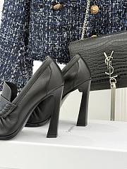Okify YSL Black Leather High Heels 10.5cm - 2