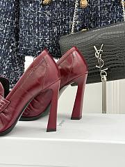Okify YSL Red Horizontal Leather High Heels 10.5cm - 6