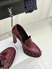 Okify YSL Red Horizontal Leather High Heels 10.5cm - 3