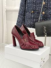 Okify YSL Red Horizontal Leather High Heels 10.5cm - 1