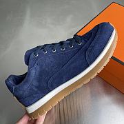 Okify Hermes Libera Dark Blue Suede Men Sneakers - 5