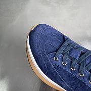 Okify Hermes Libera Dark Blue Suede Men Sneakers - 3