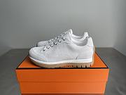 Okify Hermes Libera White Suede Men Sneakers - 1