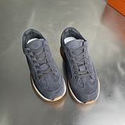 Okify Hermes Libera Gray Suede Men Sneakers - 4
