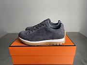Okify Hermes Libera Gray Suede Men Sneakers - 1