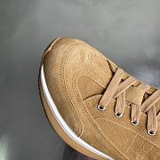 Okify Hermes Libera Brown Suede Men Sneakers - 2