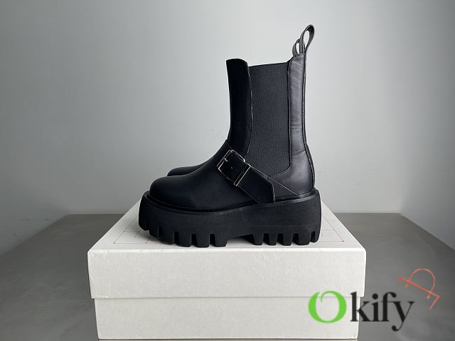 Okify Alexander McQueen Sofa Black Chelsea Women Boots - 1