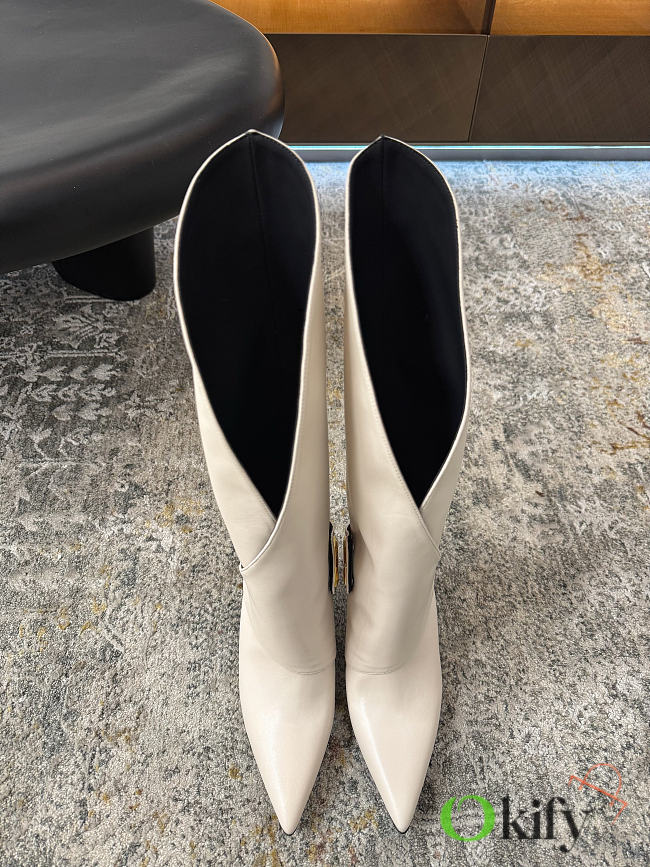Okify Balmain White Boots 9.5cm - 1