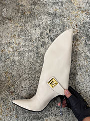 Okify Balmain White Boots 9.5cm - 3