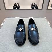 Okify Versace Black Leather Men Loafers - 1