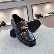 Okify Versace Dark Brown Patent Leather Men Loafers - 2