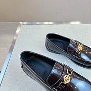 Okify Versace Dark Brown Patent Leather Men Loafers - 5