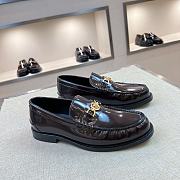 Okify Versace Dark Brown Patent Leather Men Loafers - 6