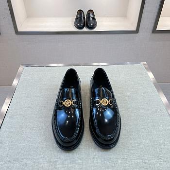 Okify Versace Black Patent Leather Men Loafers