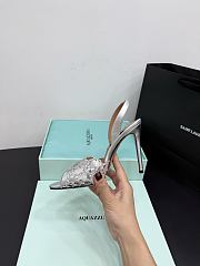 Okify Aquazzura Bling Bling Sequin Silver High Heels 10.5cm  - 3