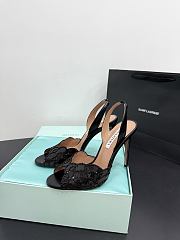 Okify Aquazzura Bling Bling Sequin Black High Heels 10.5cm  - 3