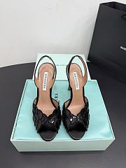 Okify Aquazzura Bling Bling Sequin Black High Heels 10.5cm  - 1