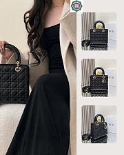 Okify Dior Lady Bag Black Lambskin Gold Hardware 24x20x11cm  - 1