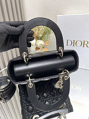 Okify Dior Lady Bag Black Lambskin Gold Hardware 24x20x11cm  - 5