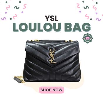 Okify YSL Small Loulou Bag Black Gold Hardware 23x17x9cm
