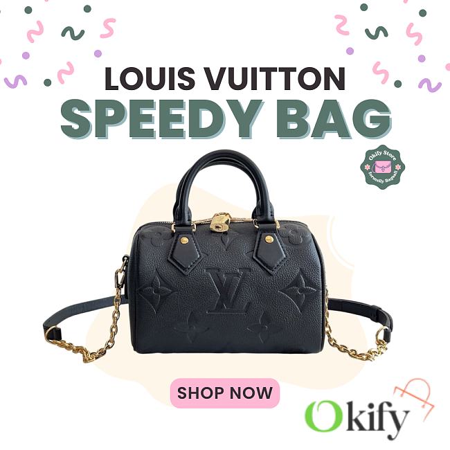  Okify Louis Vuitton Speedy Bandoulière 20 Monogram Black Bag 20.5x13.5x12cm - 1