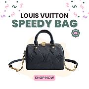  Okify Louis Vuitton Speedy Bandoulière 20 Monogram Black Bag 20.5x13.5x12cm - 1