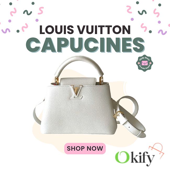 Okify Louis Vuitton Capucines BB Bag White M24728 27x17x9cm - 1