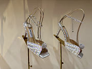 Okify Jimmy Choo Rhinestone Pearl Silver High Heels 8.5cm - 3