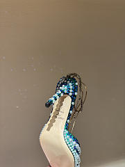 Okify Jimmy Choo Rhinestone Pearl Emerald Green High Heels 8.5cm - 6