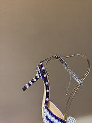 Okify Jimmy Choo Rhinestone Purple High Heels 8.5cm - 6