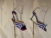 Okify Jimmy Choo Rhinestone Purple High Heels 8.5cm - 3